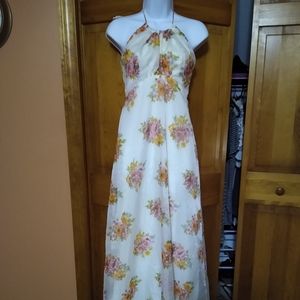 Vintage 60s or 70s floral gown